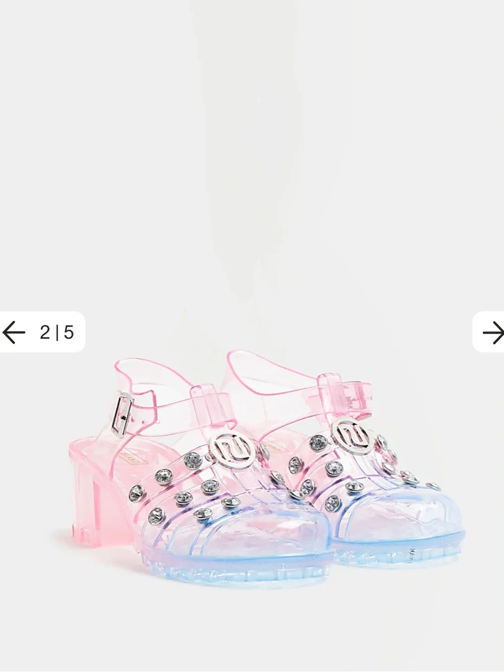 River Island Pink to Blue Ombre Jelly Sandals with Silver Studs